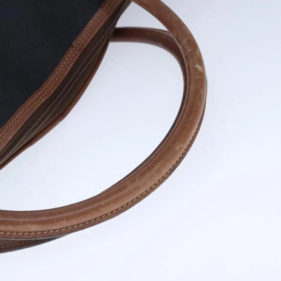 GUCCI Micro GG Canvas Hand Bag PVC Leather Black Brown Auth ep6684 - Picture 8 of 16